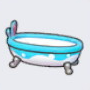 Bouncy blue bathtub